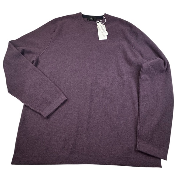 Vince Sweater Men's Size Large Purple Cashmere Crewneck Preppy Soft Long Sleeves - Picture 1 of 13